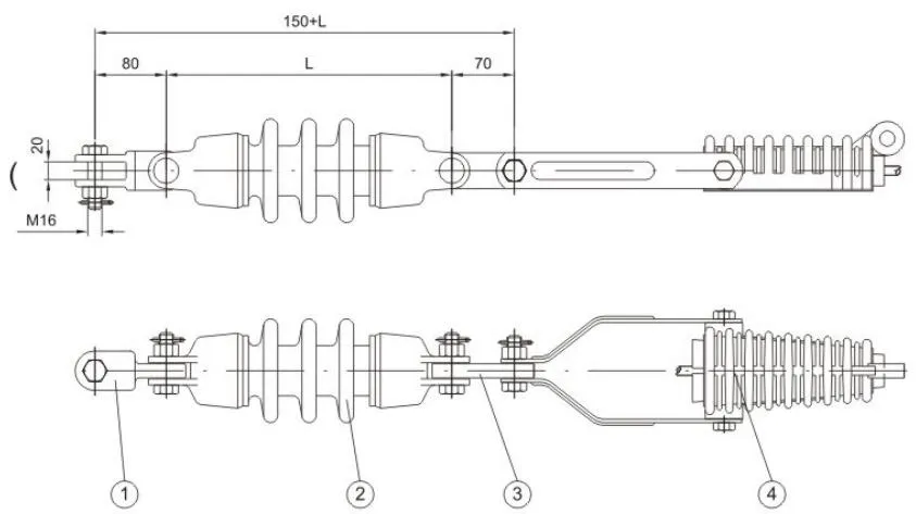 10kV Overhead Insulated Line Strain Assembly Diagrams