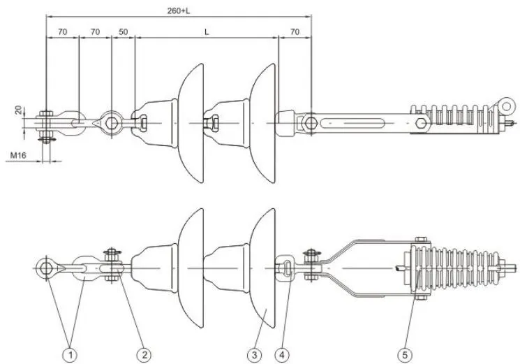 10kV Overhead Insulated Line Strain Assembly Diagrams