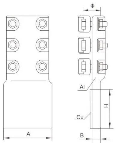 SL, SLG Bolted Heat-Resistant Single-Conductor Equipment Clamp (0deg)