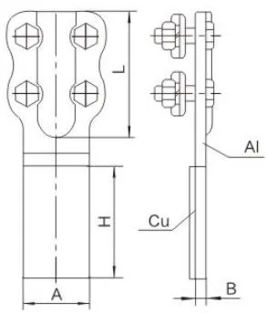 SLG Bolted Copper-Aluminum Equipment Clamp