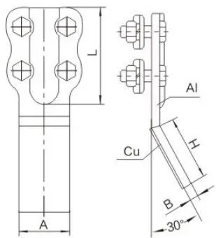 SLG Bolted Copper-Aluminum Equipment Clamp
