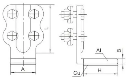 SLG Bolted Copper-Aluminum Equipment Clamp