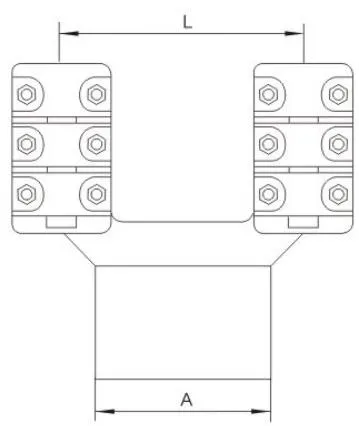 SSL, SSLG Bolted Heat-Resistant Double-Conductor Equipment Clamp (0deg)