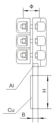 SSL, SSLG Bolted Heat-Resistant Double-Conductor Equipment Clamp (0deg)