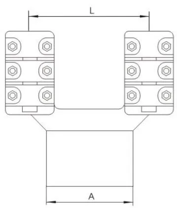 SSL, SSLG Bolted Heat-Resistant Double-Conductor Equipment Clamp (0deg)