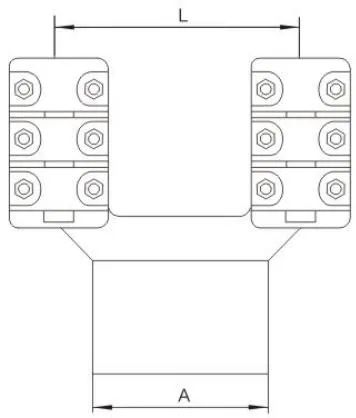 SSL, SSLG Bolted Heat-Resistant Double-Conductor Equipment Clamp (45deg)