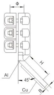 SSL, SSLG Bolted Heat-Resistant Double-Conductor Equipment Clamp (45deg)