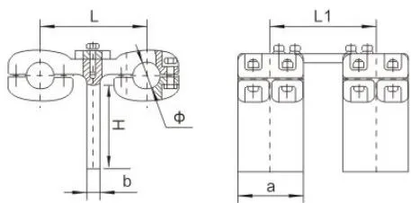 TLS Bolted Double-Conductor Double-Drop T-Clamp